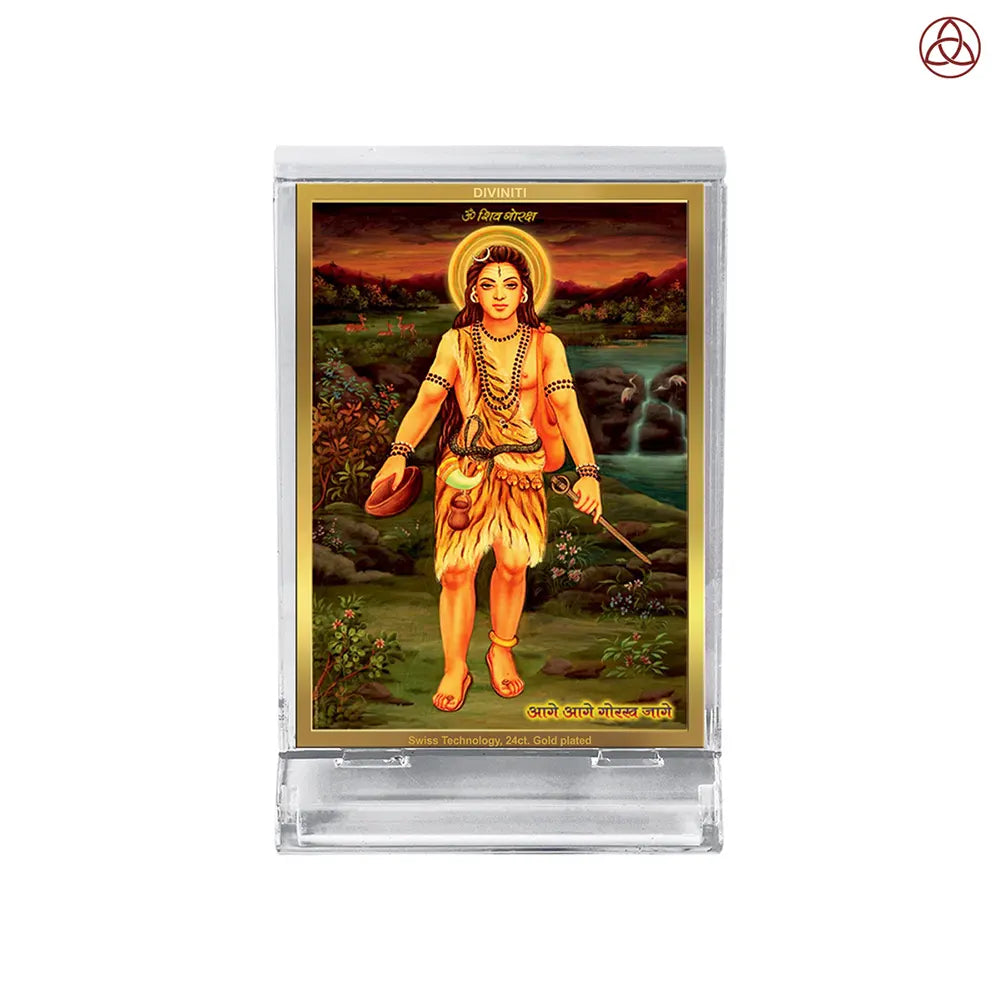 Baba Gorakhnath | Darshani For Car Dashboard Frame in 24K Gold Plated Foil