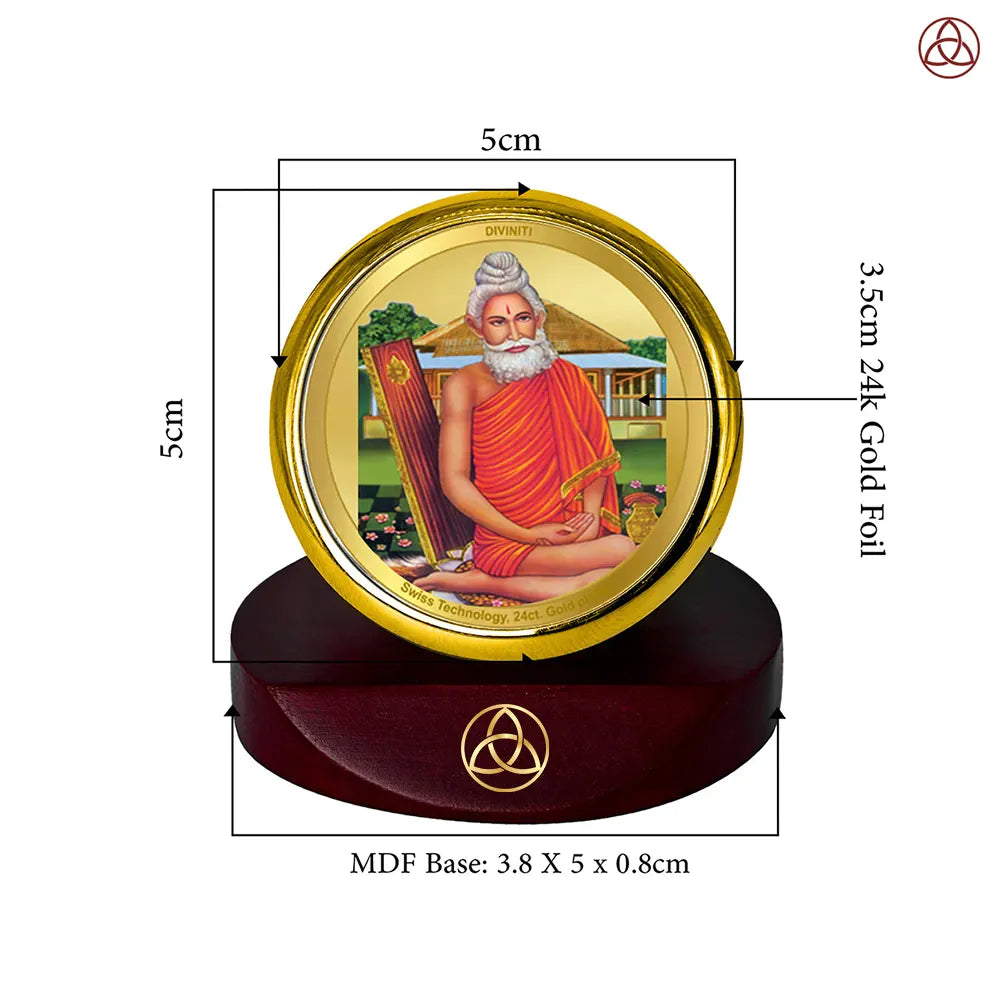 Baba Lokenath | Lokenath Brahmachari For Car Dashboard Frame in 24K Gold Plated Foil