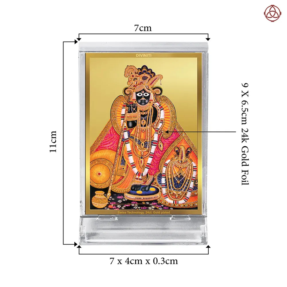 Banke Bihari | Kunjbihari Car Dashboard Frame in 24K Gold Plated Foil