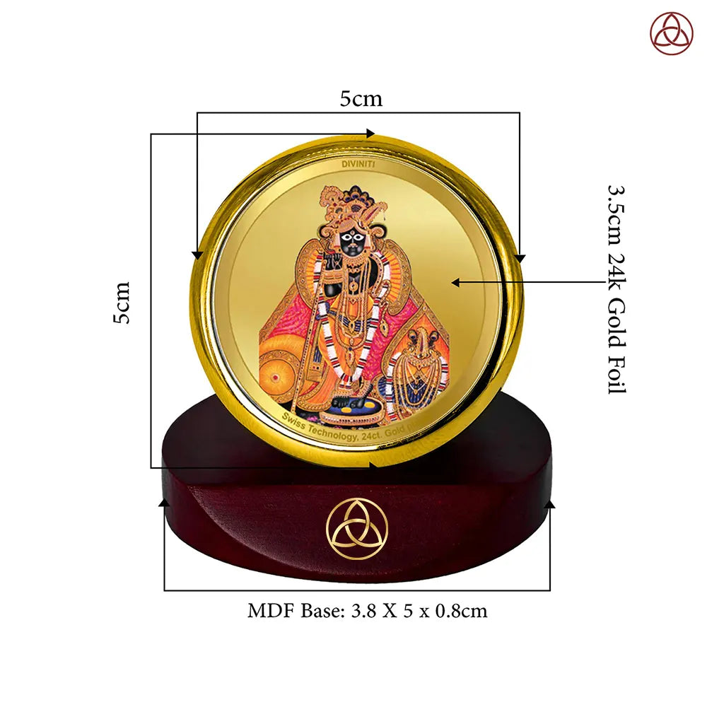 Banke Bihari | Kunjbihari Car Dashboard Frame in 24K Gold Plated Foil