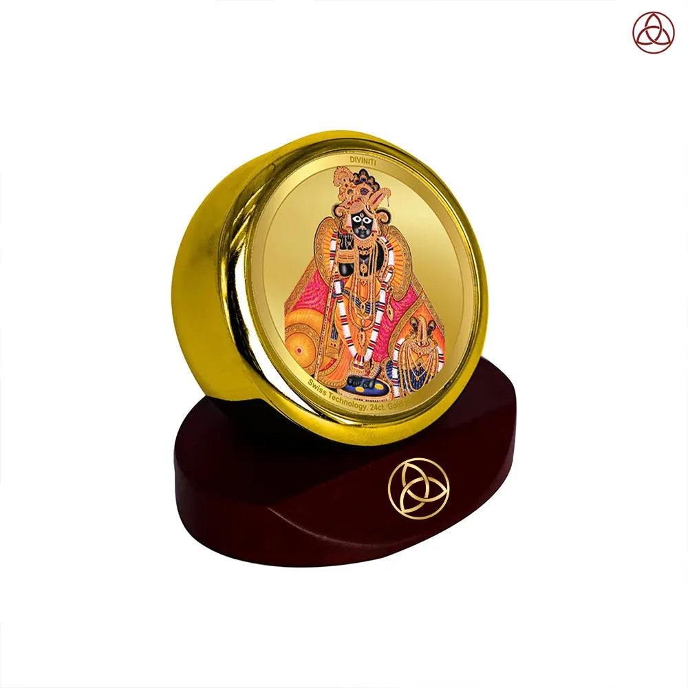 Banke Bihari | Kunjbihari Car Dashboard Frame in 24K Gold Plated Foil