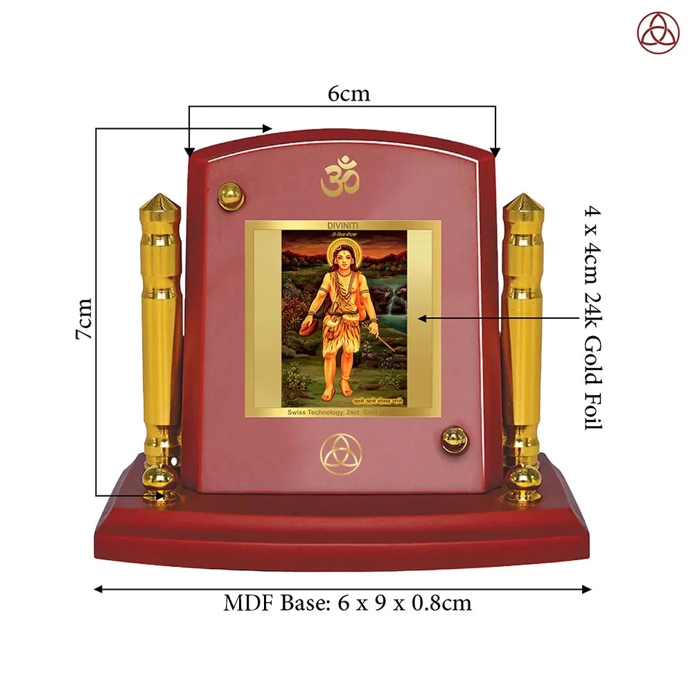 Baba Gorakhnath | Darshani For Car Dashboard Frame in 24K Gold Plated Foil