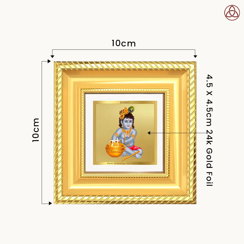Bal Gopal |Baby Krishna | Devakinandana For Tabletop Frame in 24K Gold Plated Foil