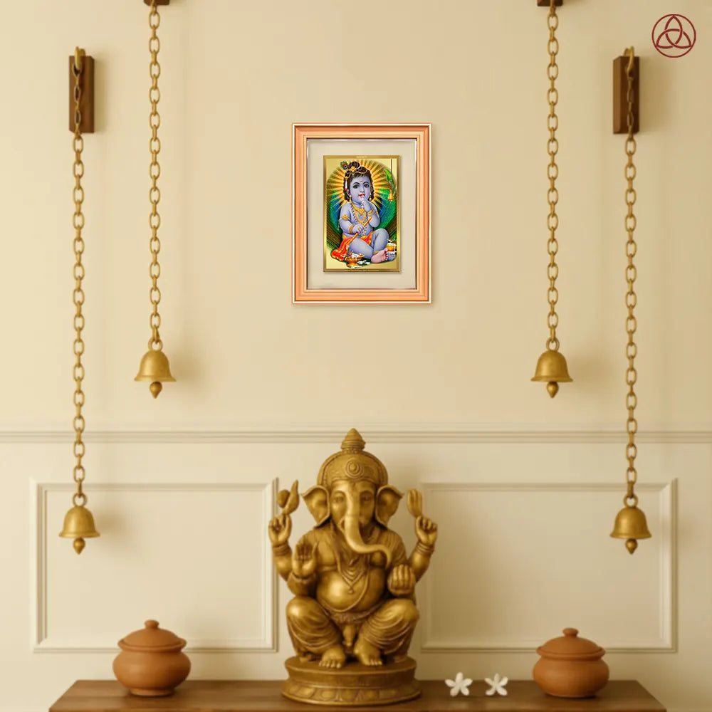 Bal Gopal | Baby Krishna | Devakinandana for Wall Photo Frame in 24K Gold Plated Foil