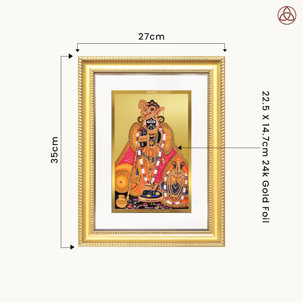 Banke Bihari | Kunjbihari Wall Photo Frame in 24K Gold Plated Foil