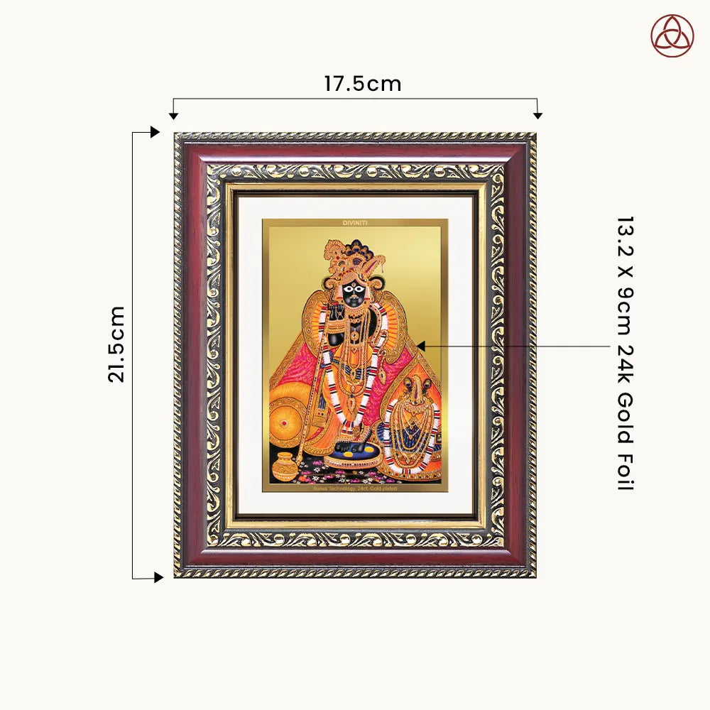 Banke Bihari | Kunjbihari Wall & Tabletop Photo Frame in 24K Gold Plated Foil