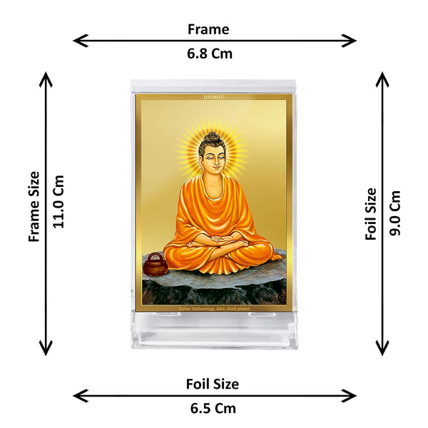 Lord Buddha| Car Dashbaord Car Dashboard Frame in 24K Gold Plated Foil