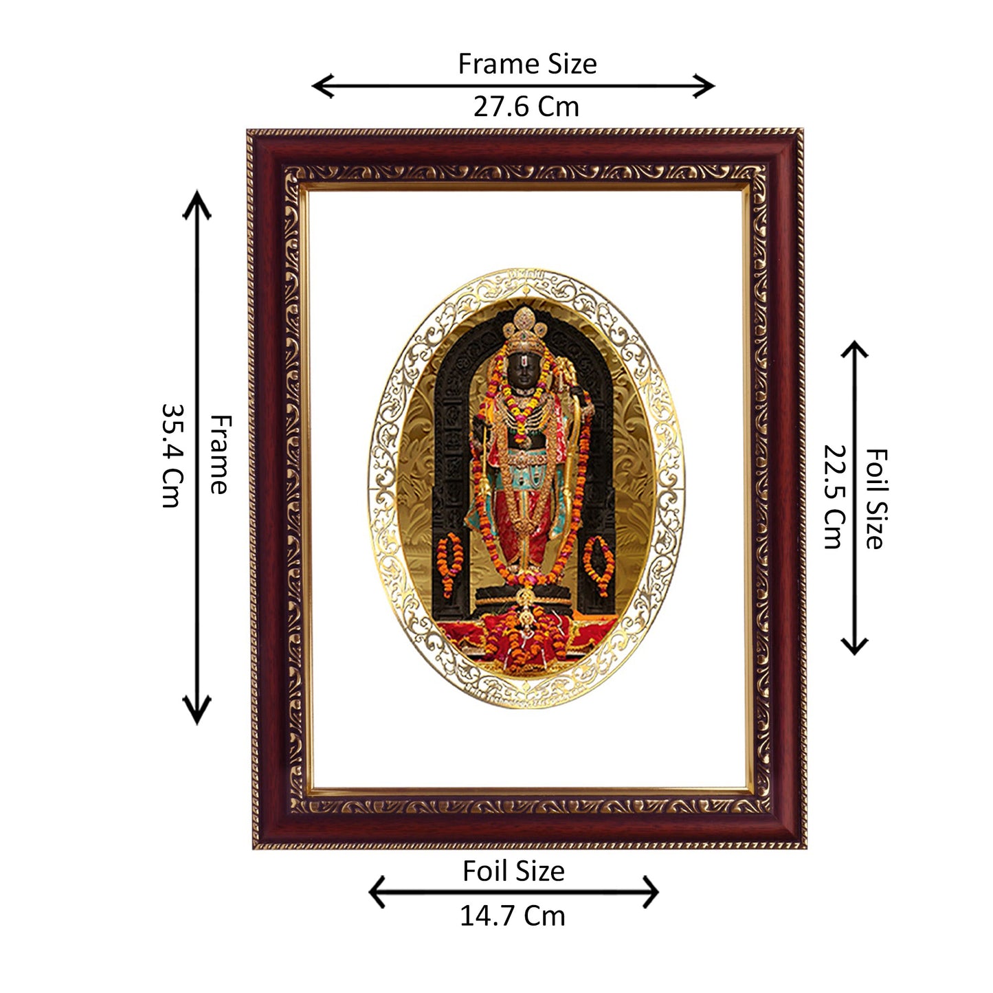 Diviniti 24K Gold Plated Foil Ram Lalla Photo Frame For Home Decor, Wall Hanging, Table Top, Puja Room & Gift DG105S3 (27.6X35.4 CM)