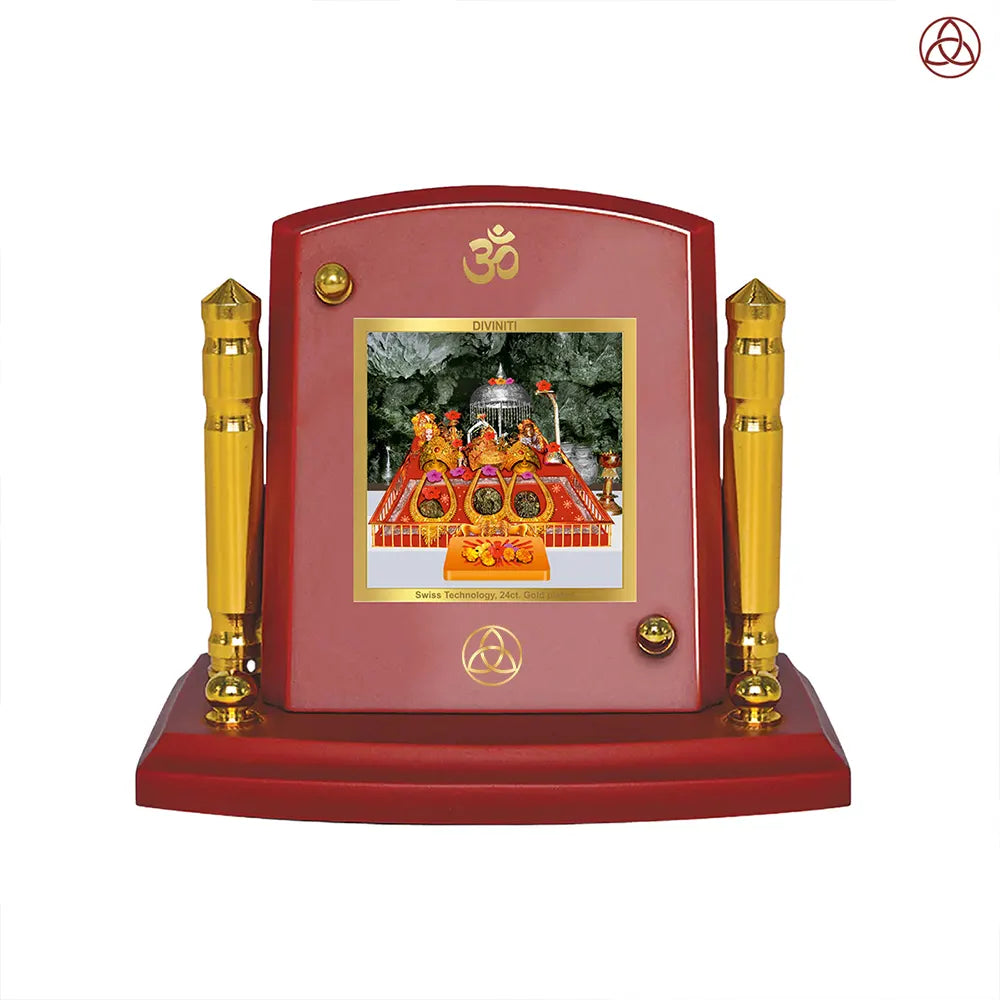 Durga Vaishno Devi Mata Ka Darbar | Divine Car Dashboard Frame in 24K Gold Plated Foil