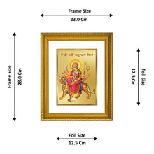 Load image into Gallery viewer, DIVINITI Durga Mantra DG 2.5 Gold Plated Photo Frame, 24K Double sided Gold Plated Pendant 18 MM and OMG Sandalwood Incense Sticks For Navratri Festival Prayer &amp; Auspicious Occasion (Combo Pack)
