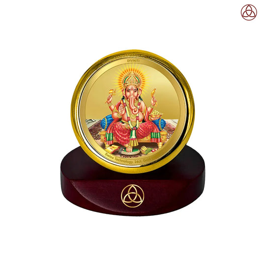Ganesha | Lord Ganpati Car Dashboard Frame in 24K Gold Plated Foil