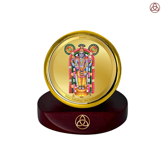 Guruvayurappan | Lord Krishna of Guruvayur Car Dashboard Frame in 24K Gold Plated Foil