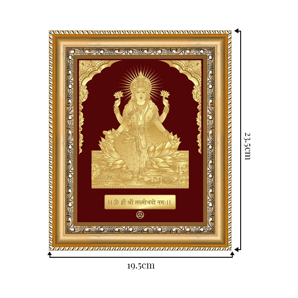 Goddess Lakshmi | Devi of Wealth & Prosperity Gold on Gold Wall Hanging Frame in 24K Gold Plated Foil