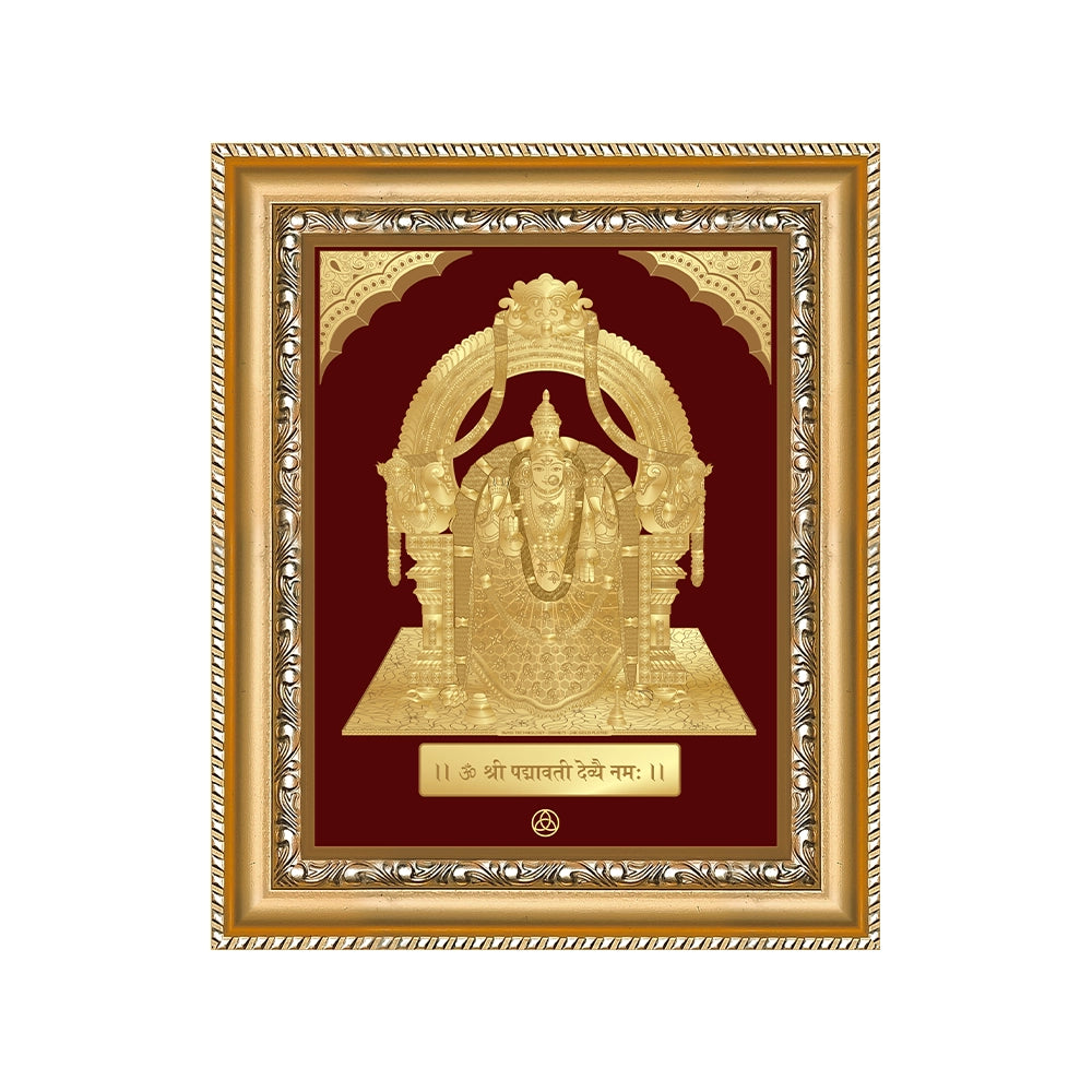 Goddess Padmavati | Consort of Lord Tirupati Balaji Gold on Gold Wall Hanging Frame in 24K Gold Plated Foil