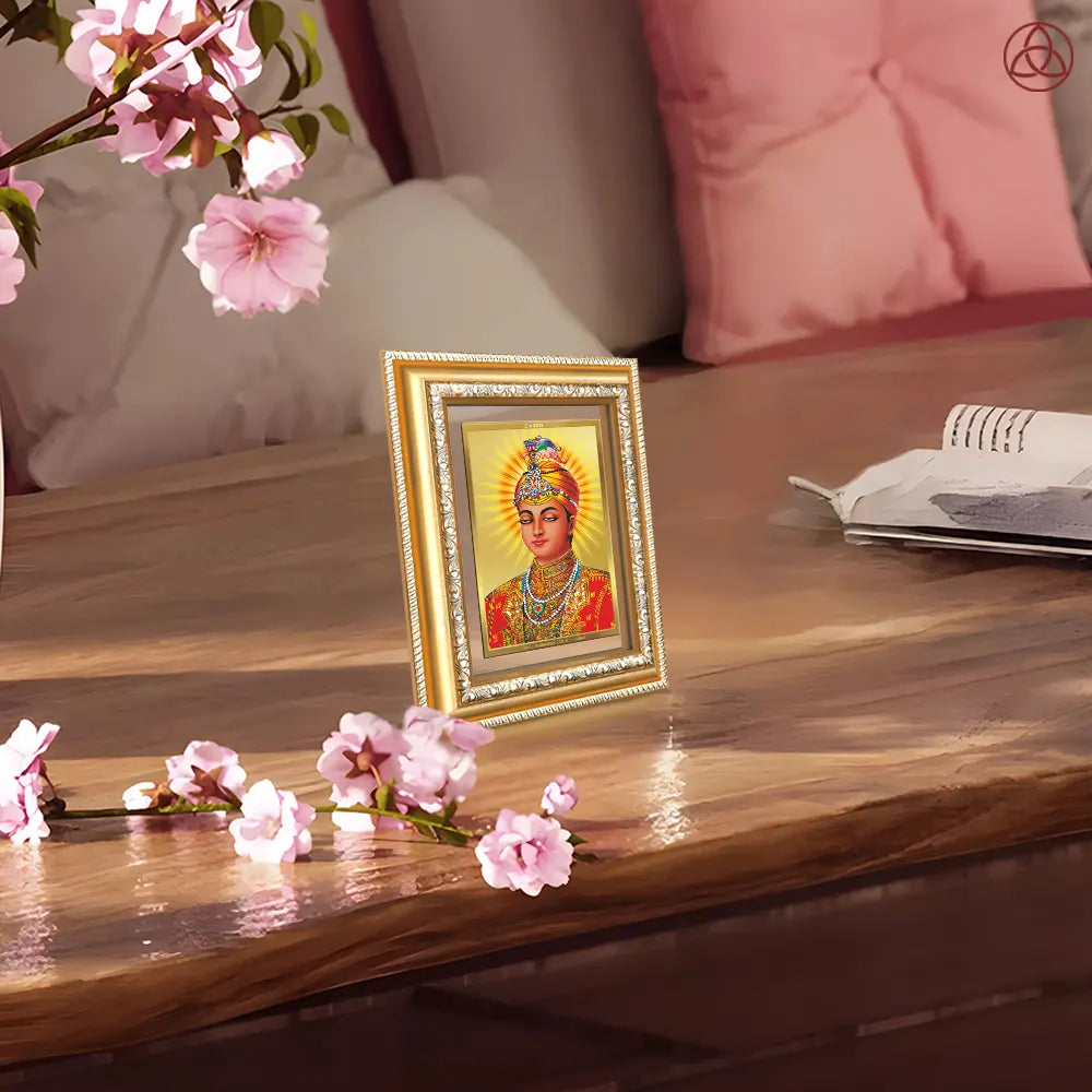 Guru Harkrishan Sahib Ji | Divine Wall & Tabletop Photo Frame in 24K Gold Plated Foil