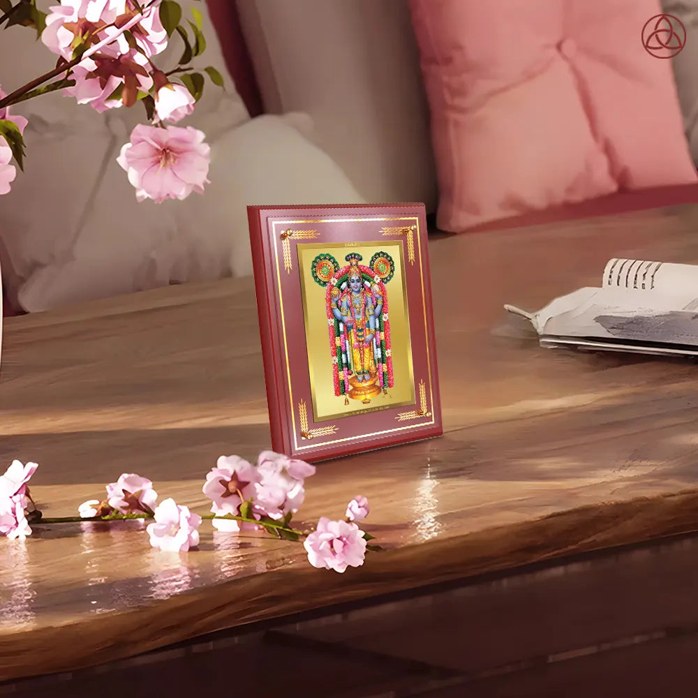 Guruvayurappan | Lord Krishna of Guruvayur Wall & Tabletop Photo Frame in 24K Gold Plated Foil