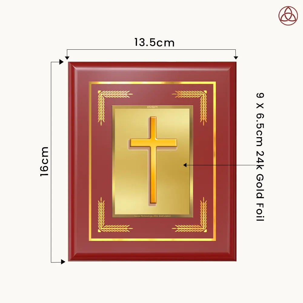 Holy Cross | Sacred Wall & Tabletop Photo Frame in 24K Gold Plated Foil