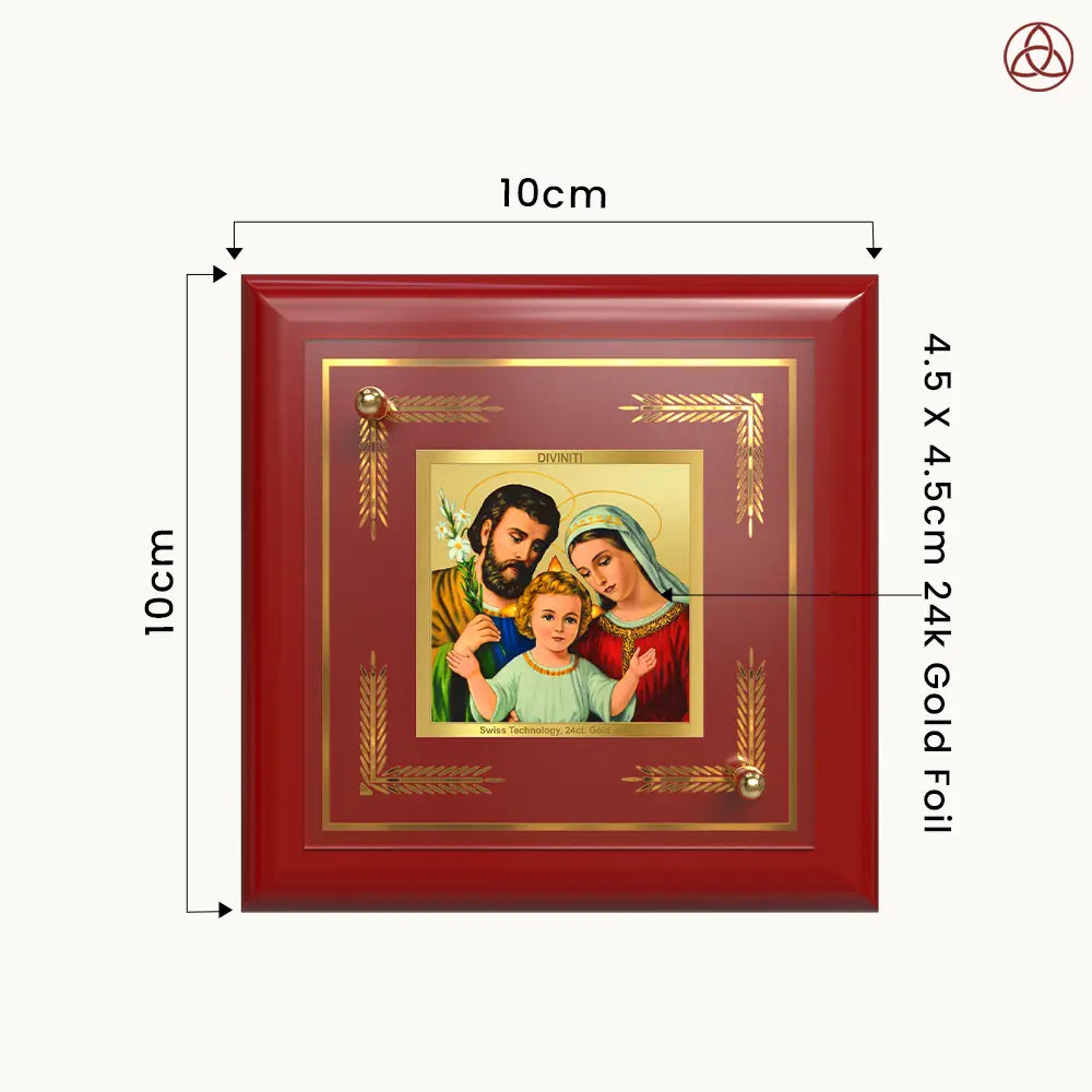 Holy Family | Symbol of Love, Unity & Grace Tabletop Frame in 24K Gold Plated Foil