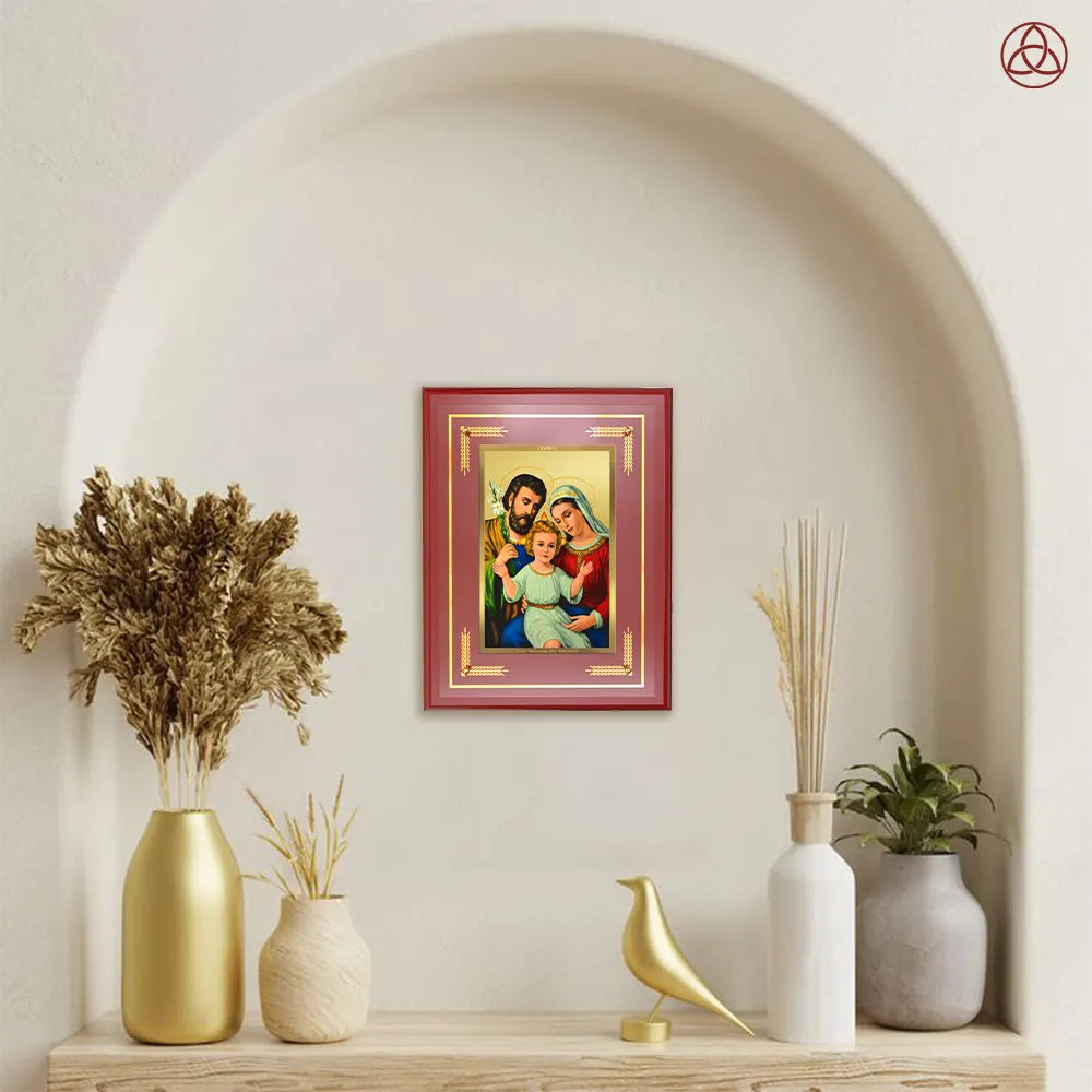 Holy Family | Wall Photo Frame in 24K Gold Plated Foil
