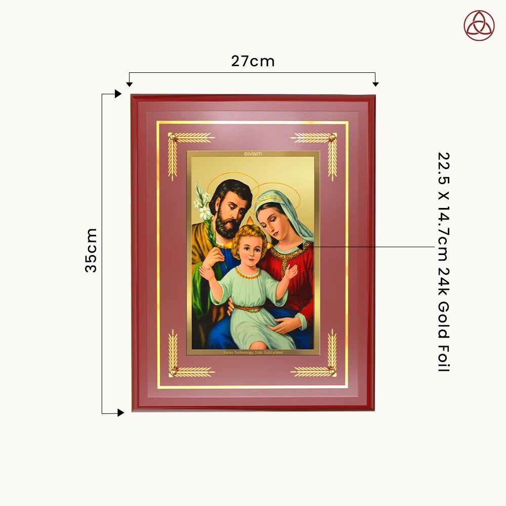 Holy Family | Wall Photo Frame in 24K Gold Plated Foil
