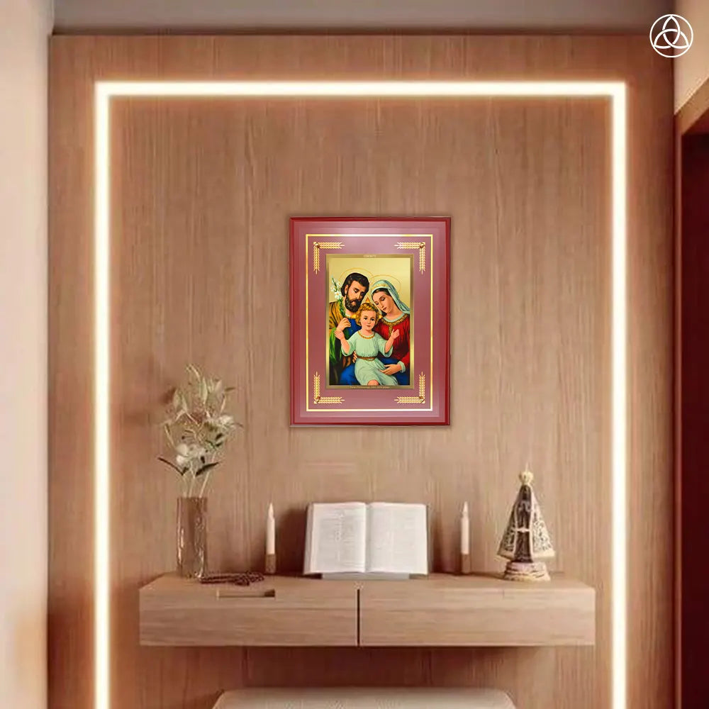 Holy Family | Wall Photo Frame in 24K Gold Plated Foil