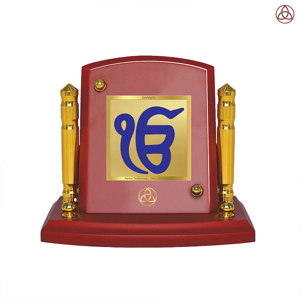 Divine Ik Onkar Symbolizing The Eternal Oneness of God in 24K Gold Plated Foil Frame For Spirituality