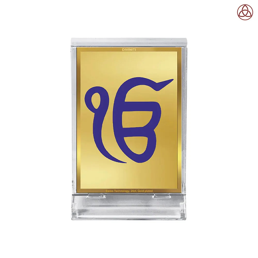 Divine Ik Onkar Symbolizing The Eternal Oneness of God in 24K Gold Plated Foil Frame For Spirituality
