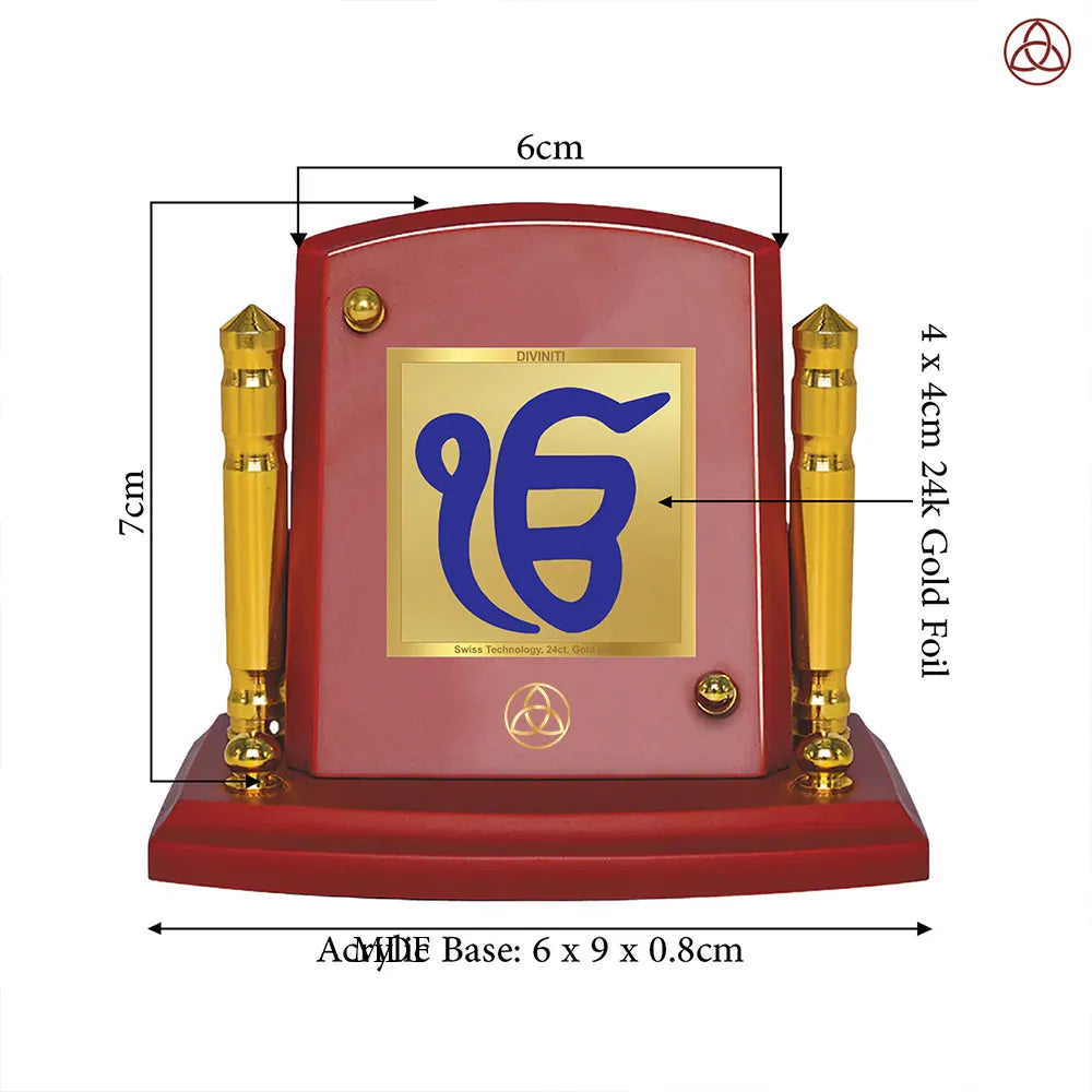 Divine Ik Onkar Symbolizing The Eternal Oneness of God in 24K Gold Plated Foil Frame For Spirituality