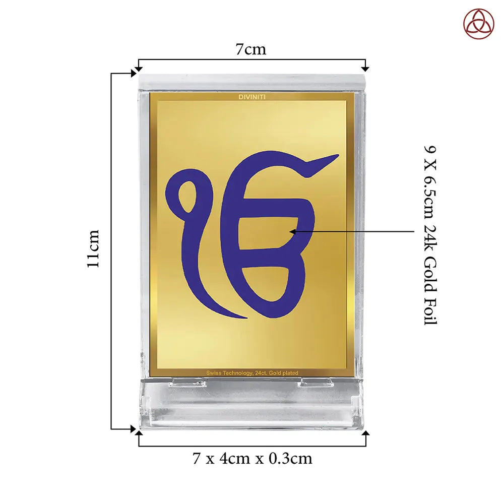 Divine Ik Onkar Symbolizing The Eternal Oneness of God in 24K Gold Plated Foil Frame For Spirituality
