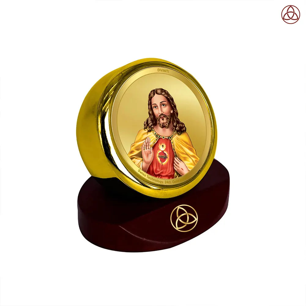 Jesus Christ | Symbol of Peace, Sacrifice & Redemption Car Dashboard Frame in 24K Gold Plated Foil