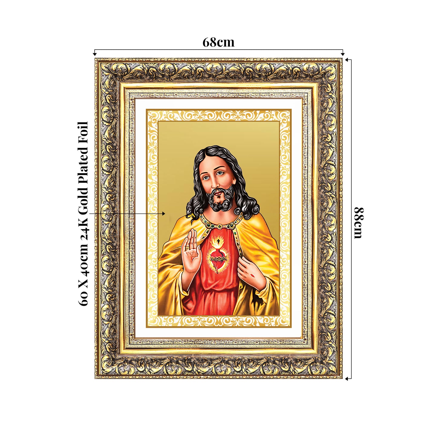 Jesus Christ | Sacred Wall Mount Photo Frame in 24K Gold Plated Foil