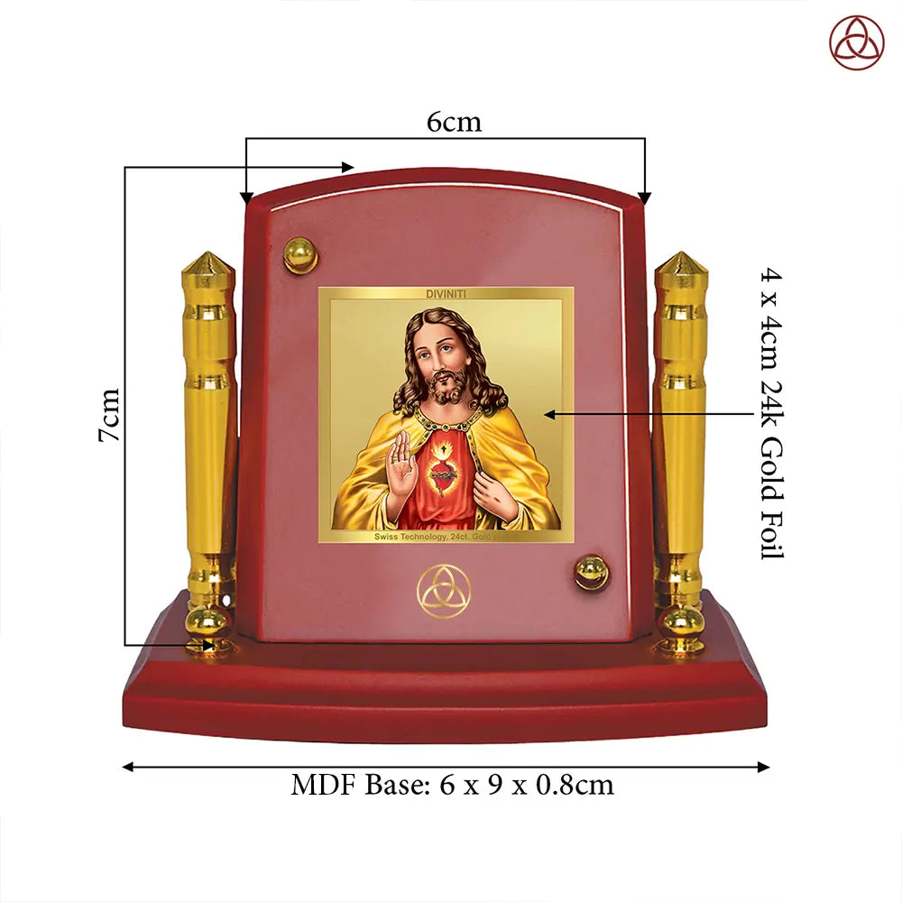 Jesus Christ | Symbol of Peace, Sacrifice & Redemption Car Dashboard Frame in 24K Gold Plated Foil