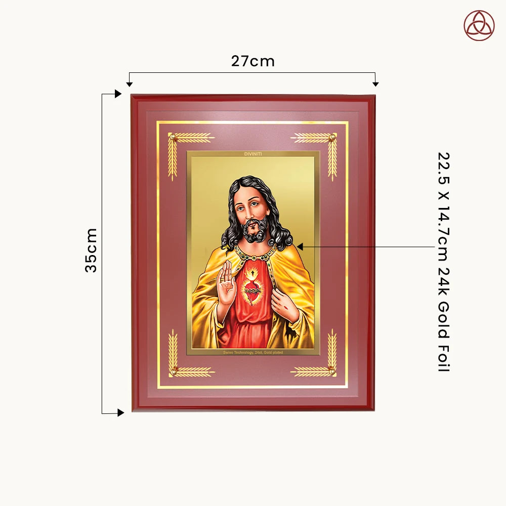 Jesus Christ | Wall Photo Frame in 24K Gold Plated Foil