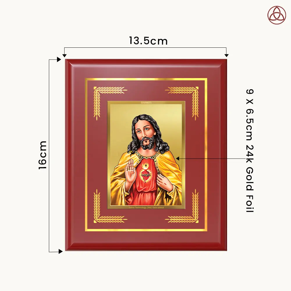 Jesus Christ | Sacred Wall & Tabletop Photo Frame in 24K Gold Plated Foil