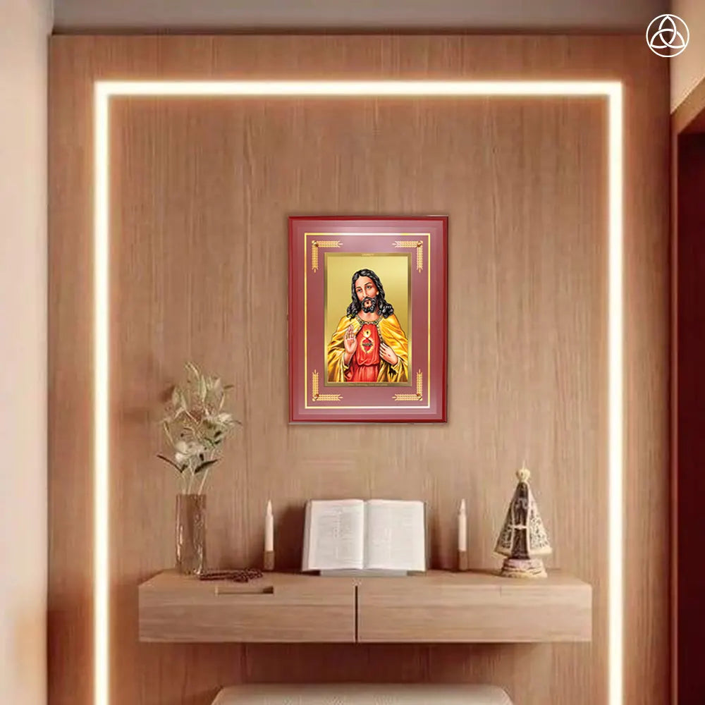 Jesus Christ | Wall Photo Frame in 24K Gold Plated Foil