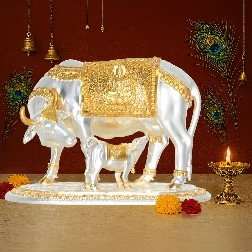 Kamdhenu Cow Idol Statue for Puja Room | Diwali Gifting & Decor
