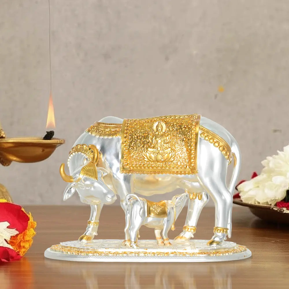 Kamdhenu Cow Idol Statue for Puja Room | Diwali Gifting & Decor
