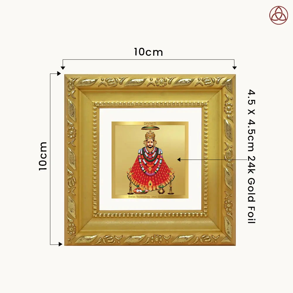 Khatu Shyam Ji | Divine Tabletop Frame in 24K Gold Plated Foil