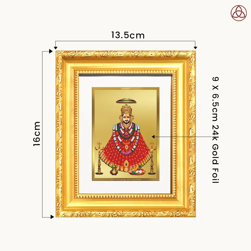 Khatu Shyam Ji | Divine Wall Hanging & Tabletop Frame in 24K Gold Plated Foil