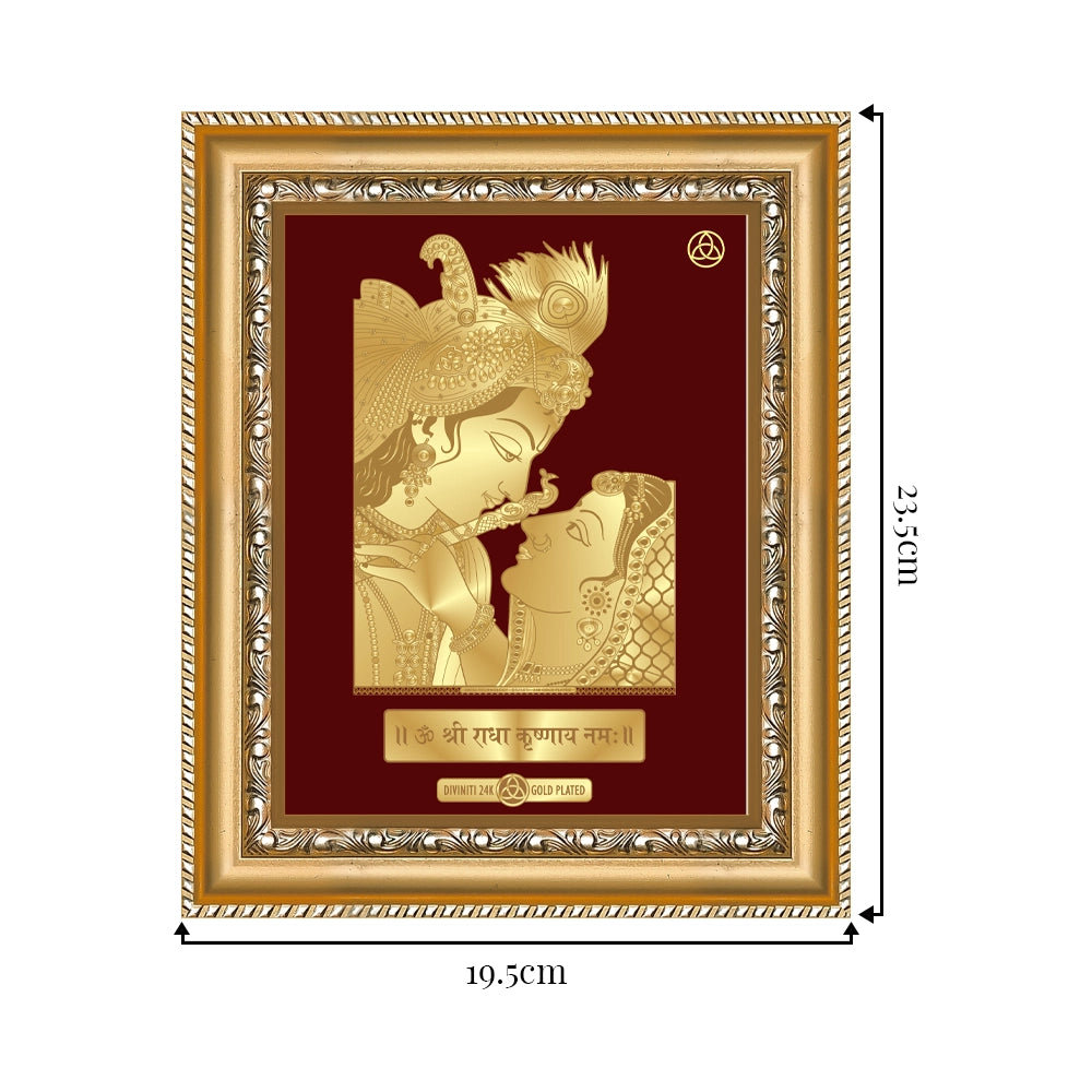 Krishna with Flute | Lord Krishna Gold on Gold Wall Hanging Frame in 24K Gold Plated Foil