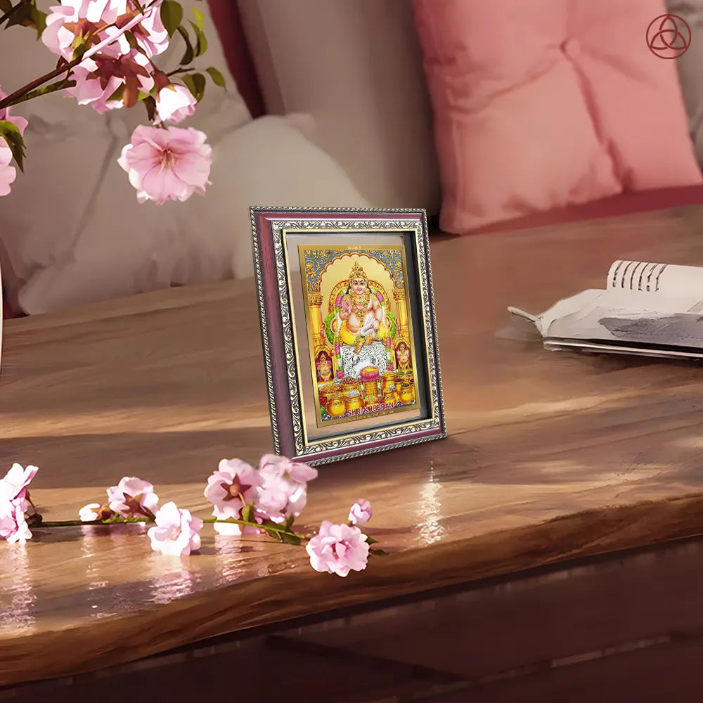 Lord Kuber | God of Wealth Wall & Tabletop Photo Frame in 24K Gold Plated Foil