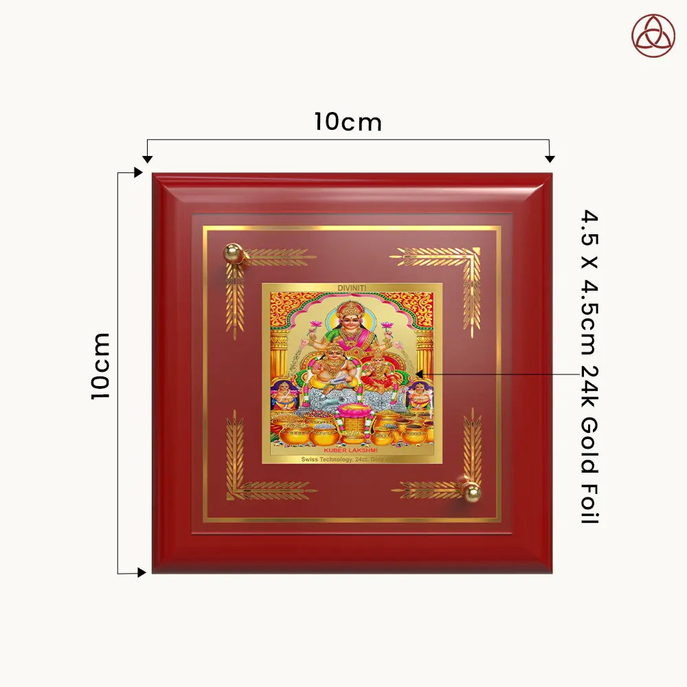 Lakshmi Kuber | Divine Wealth Duo Tabletop Frame in 24K Gold Plated Foil