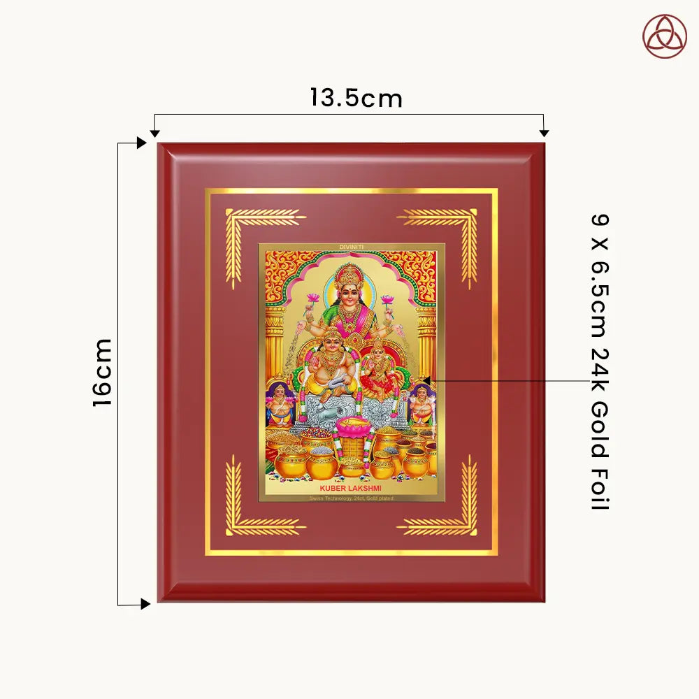 Lakshmi Kuber | Divine Wealth Duo Wall & Tabletop Photo Frame in 24K Gold Plated Foil