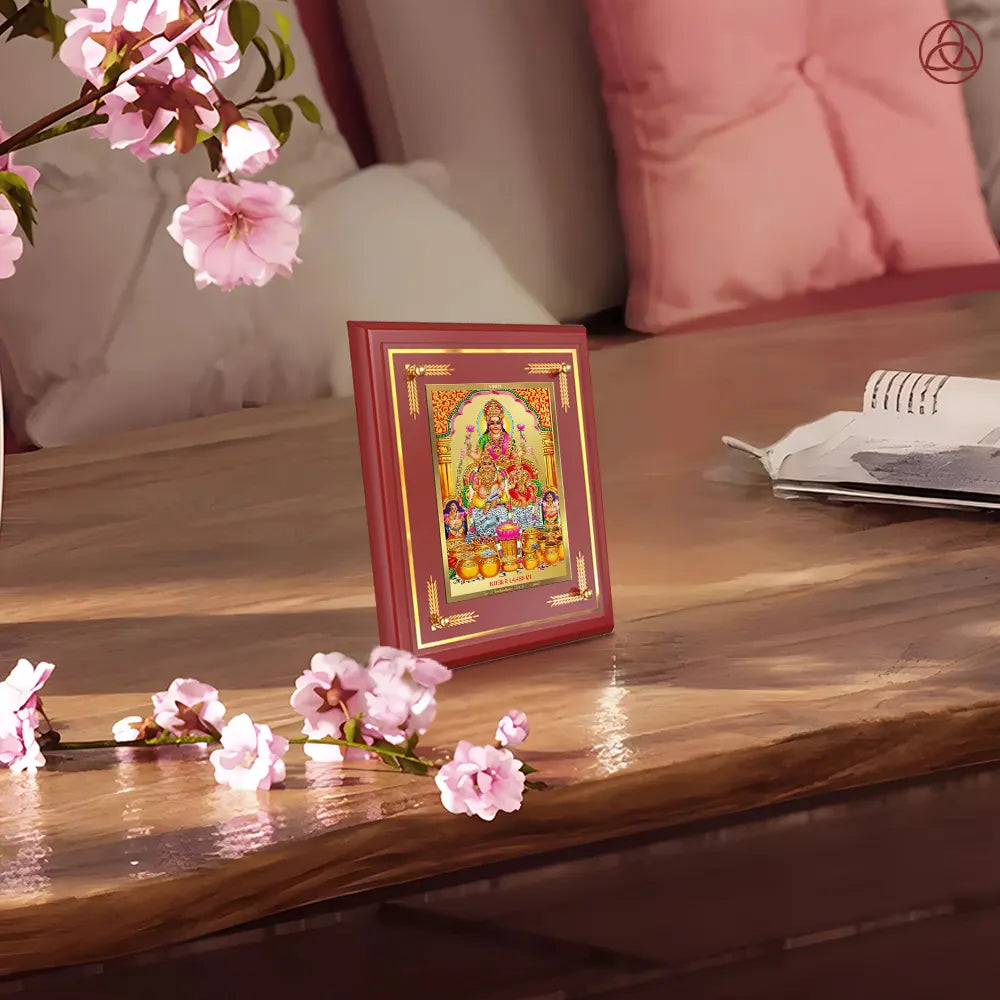 Lakshmi Kuber | Divine Wealth Duo Wall & Tabletop Photo Frame in 24K Gold Plated Foil