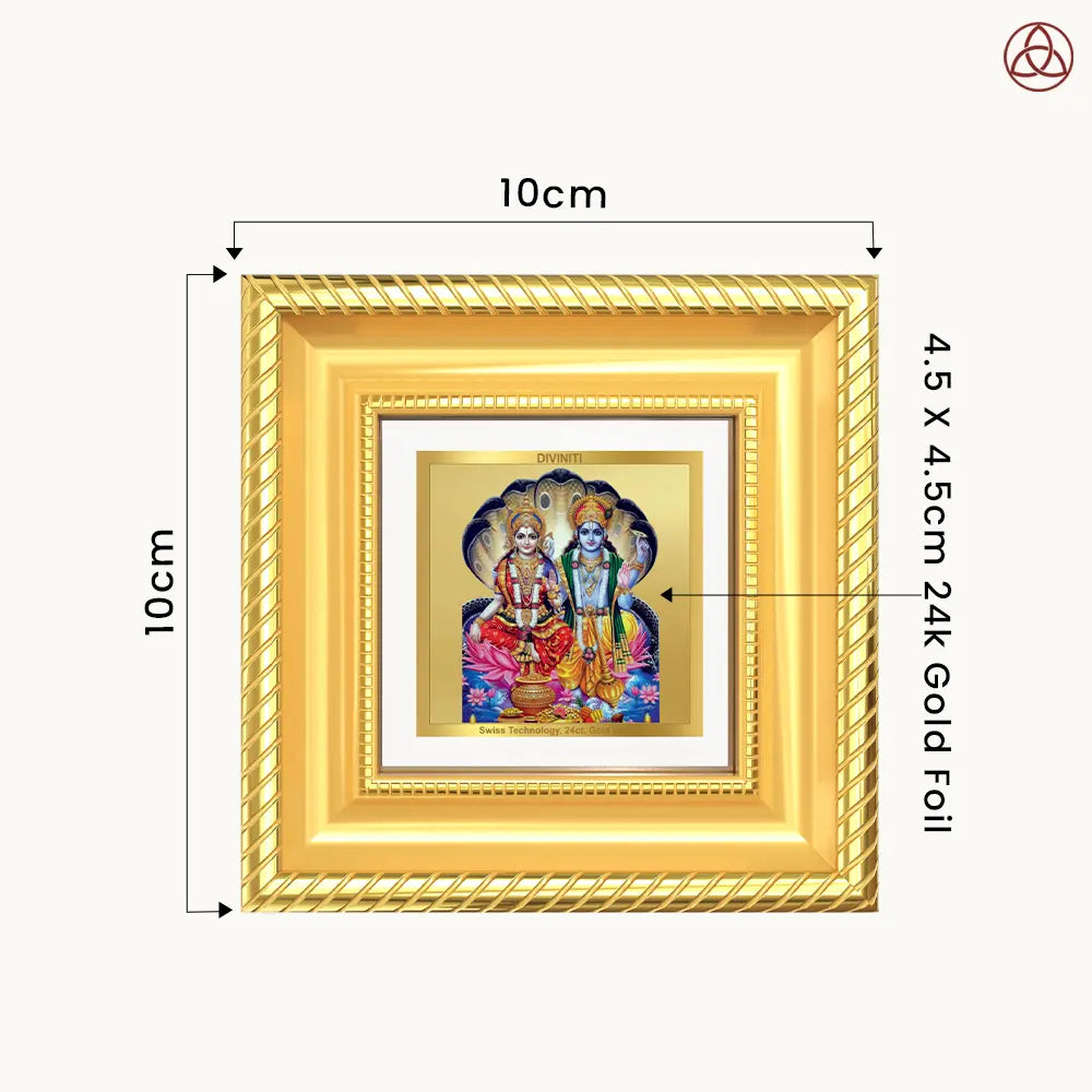 Lakshmi Vishnu | Divine Consort Tabletop Frame in 24K Gold Plated Foil