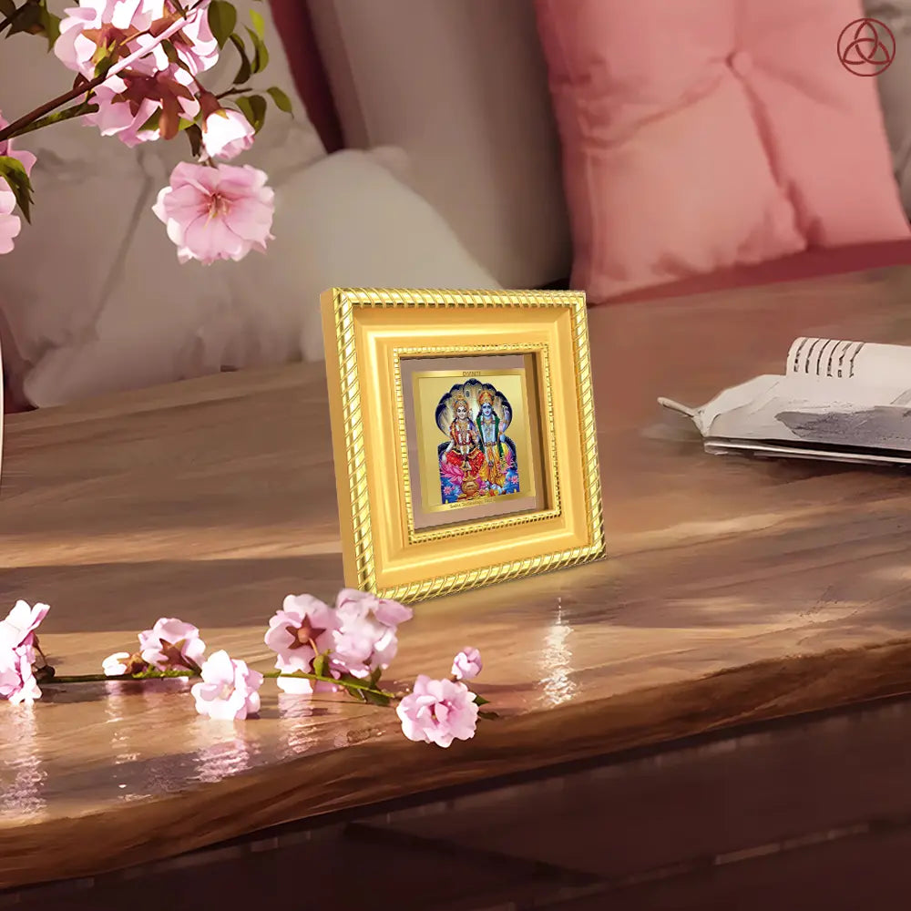 Lakshmi Vishnu | Divine Consort Tabletop Frame in 24K Gold Plated Foil
