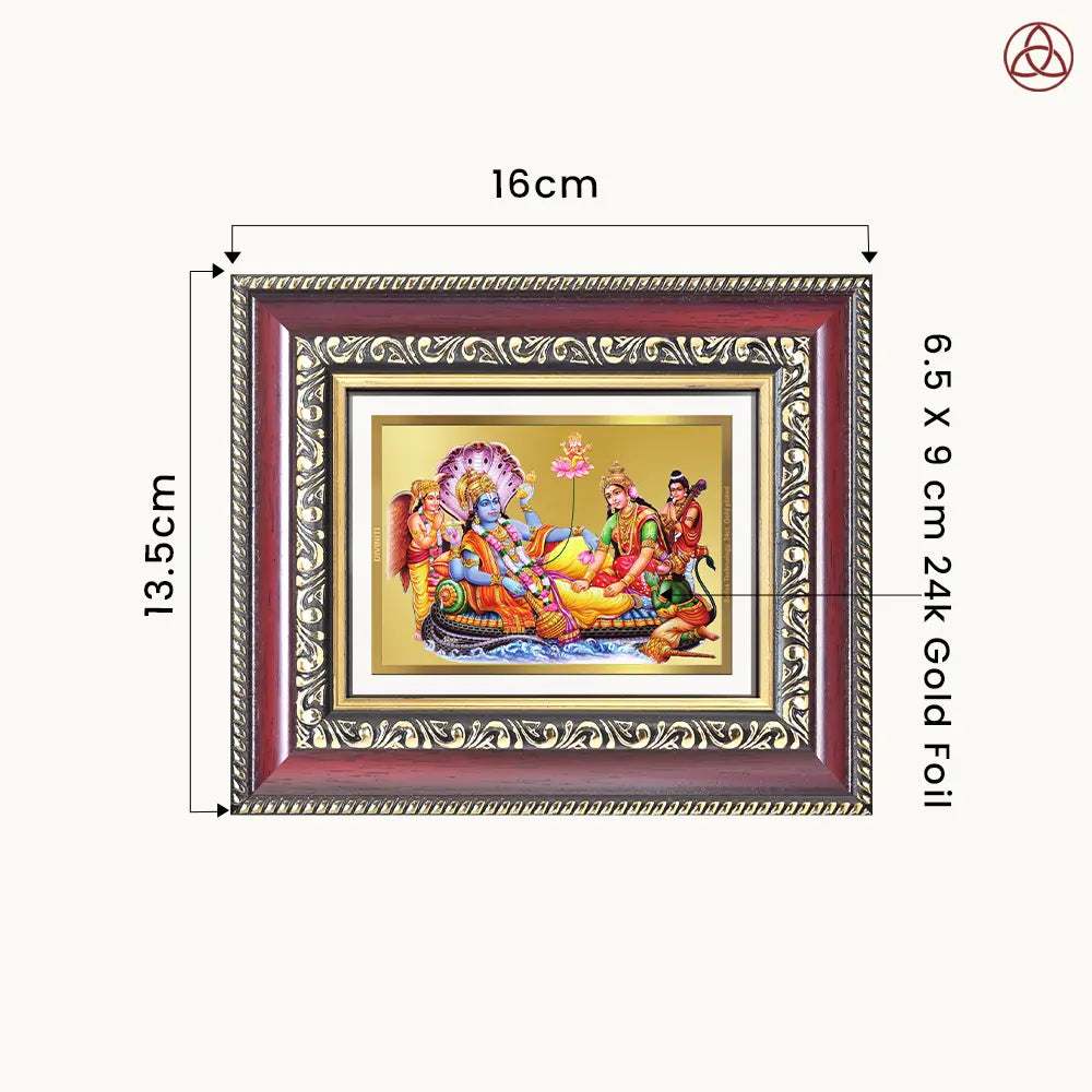 Lakshmi Vishnu Kshir Sagar | Divine Abode Tabletop Frame in 24K Gold Plated Foil