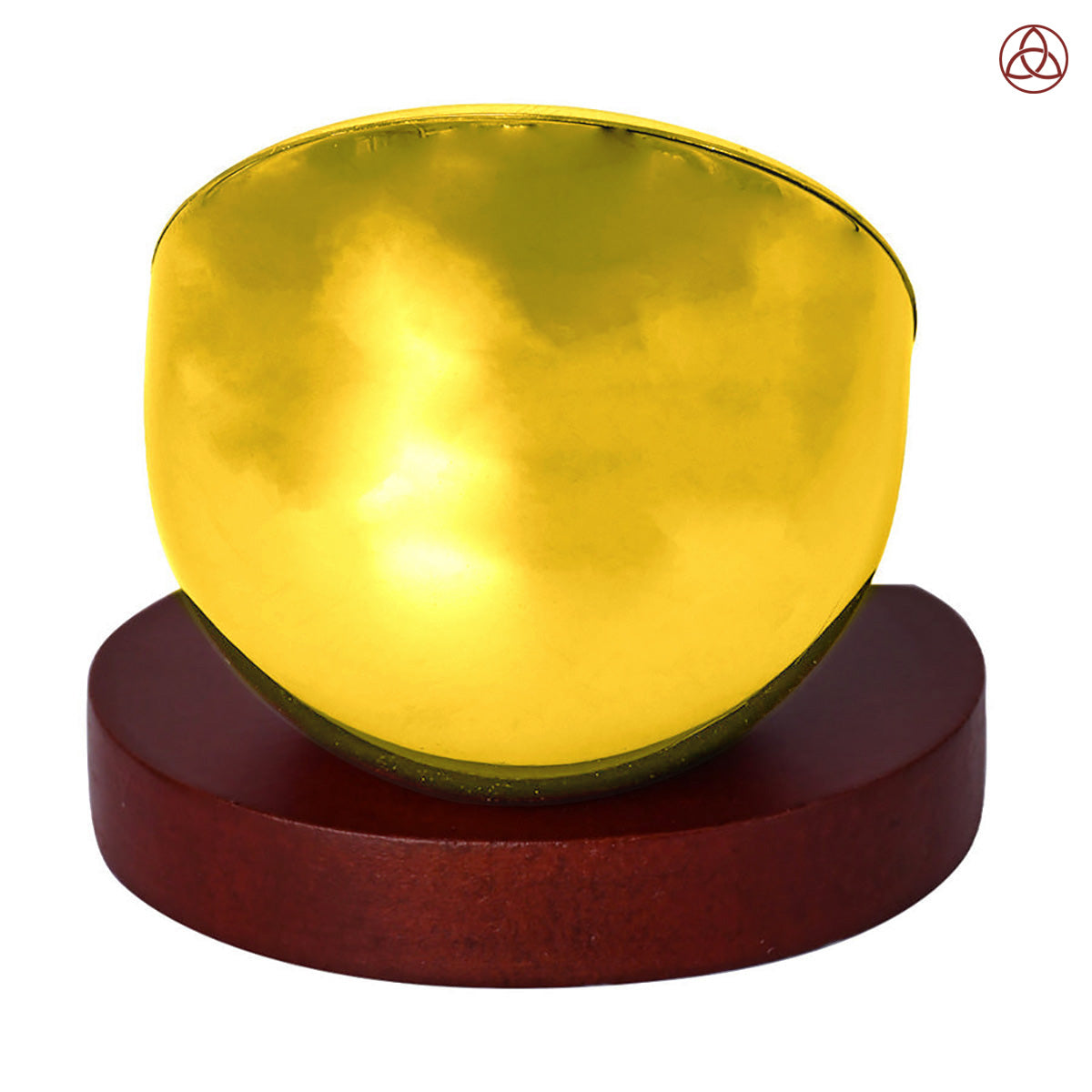 Diviniti 24K Gold Plated Foil Raghvender Swami Photo Frame on a wooden base, ideal for home decor and spiritual settings.