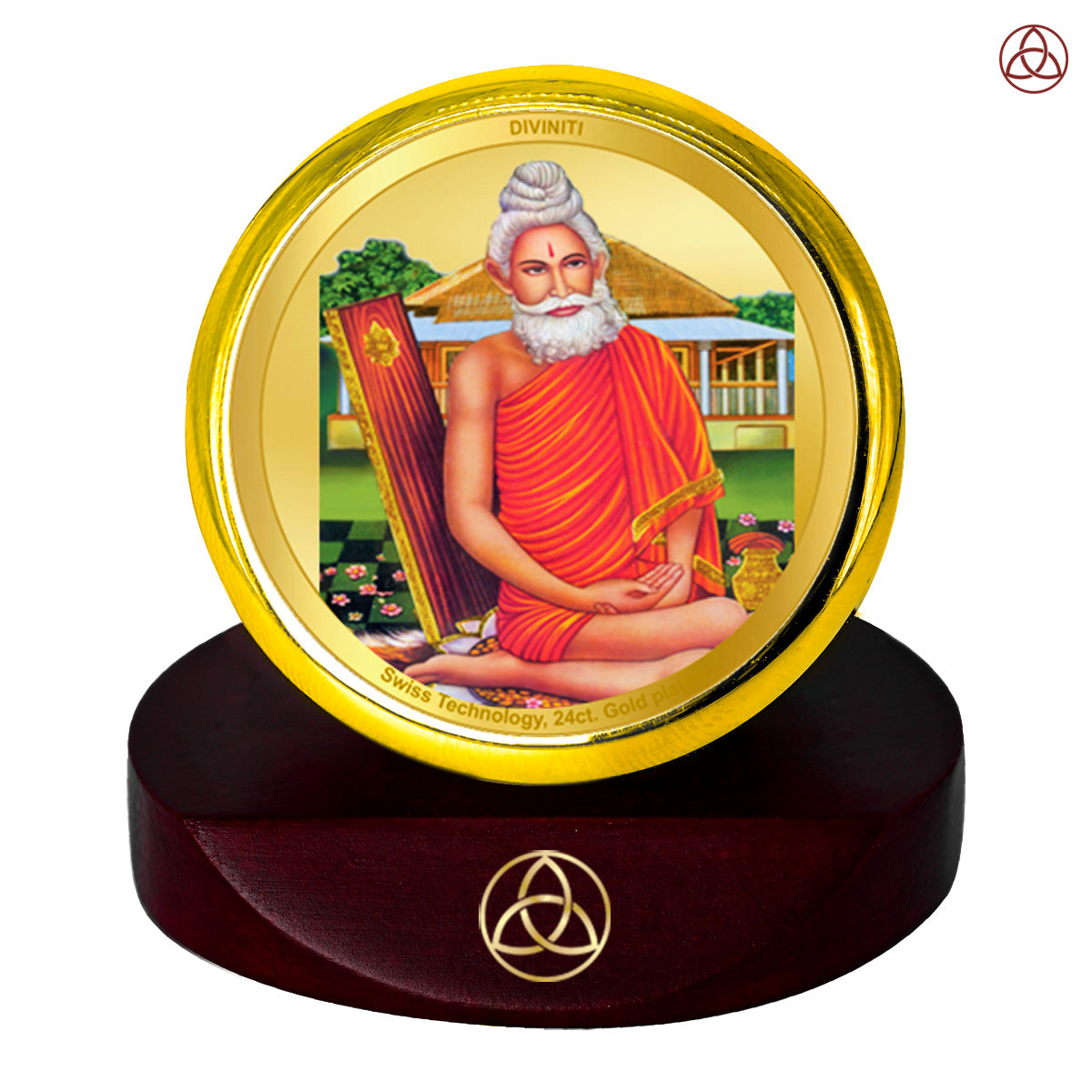 Diviniti 24K Gold Plated Baba Loknath Photo Frame for Car Dashboard, Home Decor, Table Top, Puja Room Worship and Festival Gift MCF1CGOLD (5.5x5 CM)
