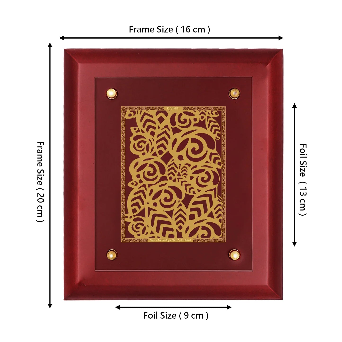 Diviniti 24K Gold Plated Floral Photo Frame Home & Office Decor, Tabletop, Workshop, Gift Items | MDFS2 (20x16 CM)